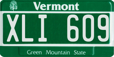 VT license plate XLI609