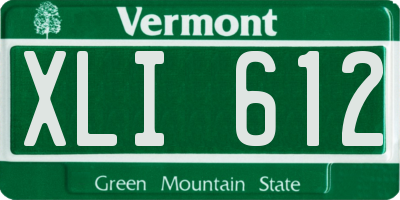 VT license plate XLI612
