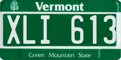 VT license plate XLI613