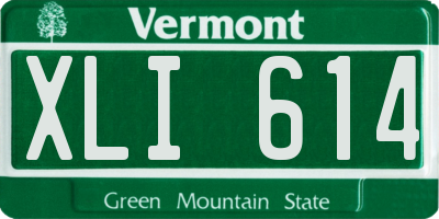VT license plate XLI614