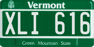 VT license plate XLI616