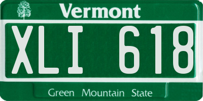 VT license plate XLI618