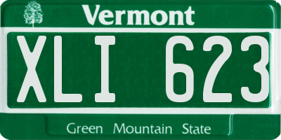 VT license plate XLI623