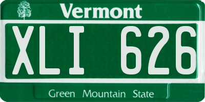VT license plate XLI626