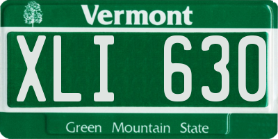 VT license plate XLI630
