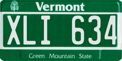 VT license plate XLI634