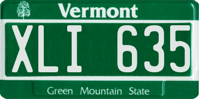 VT license plate XLI635