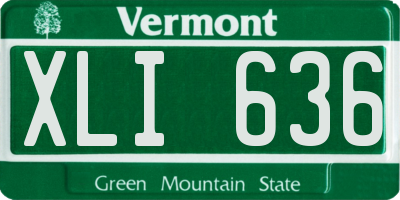 VT license plate XLI636