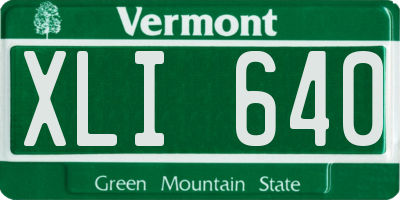 VT license plate XLI640