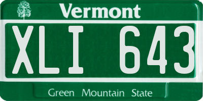 VT license plate XLI643