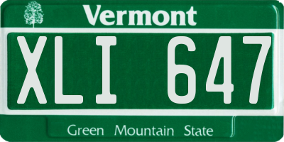 VT license plate XLI647