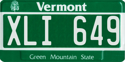 VT license plate XLI649