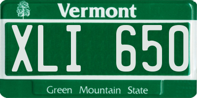 VT license plate XLI650