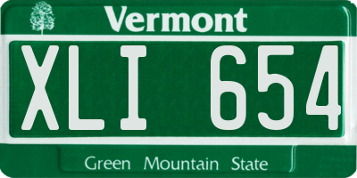 VT license plate XLI654