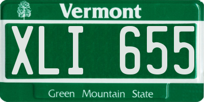 VT license plate XLI655