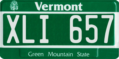 VT license plate XLI657