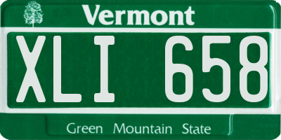 VT license plate XLI658