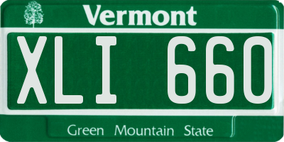 VT license plate XLI660