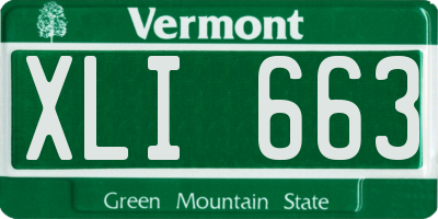 VT license plate XLI663