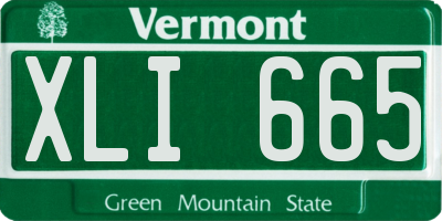 VT license plate XLI665