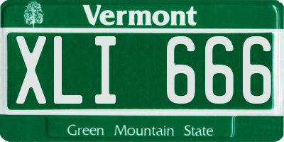 VT license plate XLI666