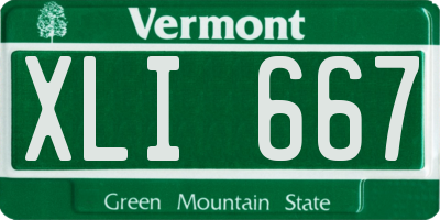 VT license plate XLI667