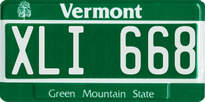 VT license plate XLI668