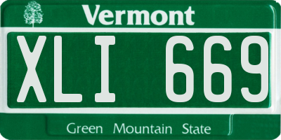 VT license plate XLI669