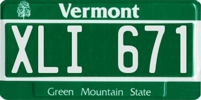 VT license plate XLI671