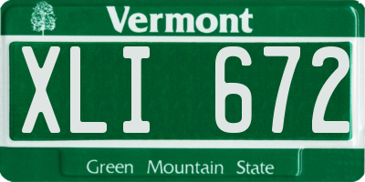 VT license plate XLI672