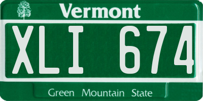 VT license plate XLI674
