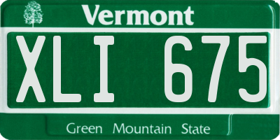 VT license plate XLI675