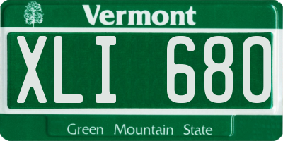 VT license plate XLI680