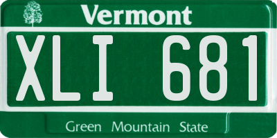 VT license plate XLI681