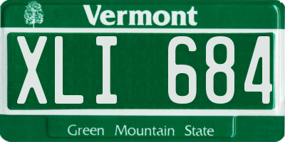 VT license plate XLI684