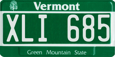 VT license plate XLI685