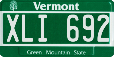 VT license plate XLI692
