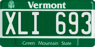 VT license plate XLI693