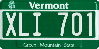 VT license plate XLI701