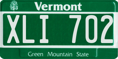 VT license plate XLI702