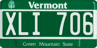 VT license plate XLI706