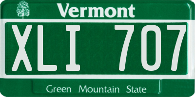 VT license plate XLI707