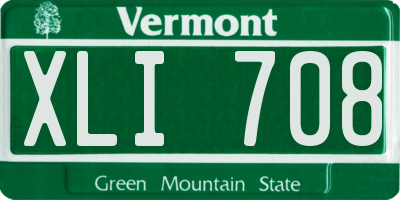 VT license plate XLI708