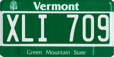 VT license plate XLI709