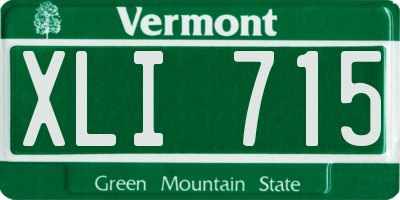 VT license plate XLI715