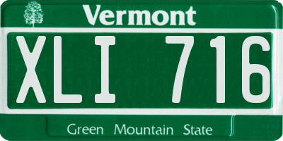 VT license plate XLI716