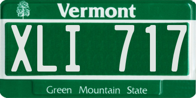 VT license plate XLI717