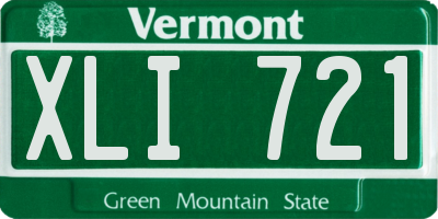 VT license plate XLI721