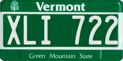 VT license plate XLI722