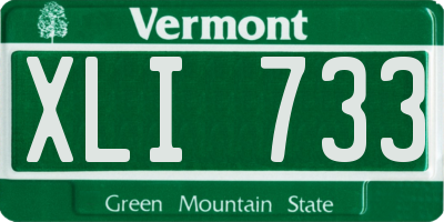 VT license plate XLI733